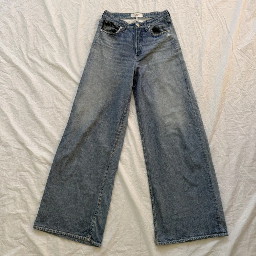 NWT Rag & Bone Miramar Raily High Rise Wide Leg Viral Sweatpant Jean Size 24 - Picture 5 of 16